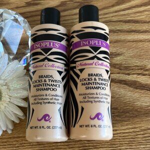 2 Pack Isoplus Natural Collection Braid Lock Shampoo 8oz Cleansing Scalp Care